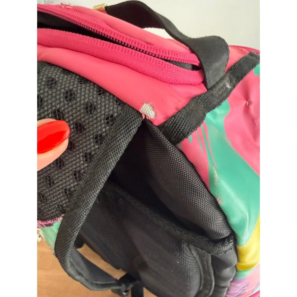 Sprayground Limited Edition Pink Money Paint Drip Backpack Kids School Bag